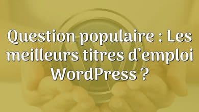 Question populaire : Les meilleurs titres d’emploi WordPress ?